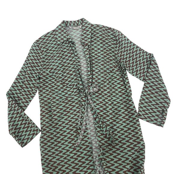 Zara The Lissie Shirt Tunic Blogger Fav Beach Resort Printed Cotton Size Small - Picture 5 of 16